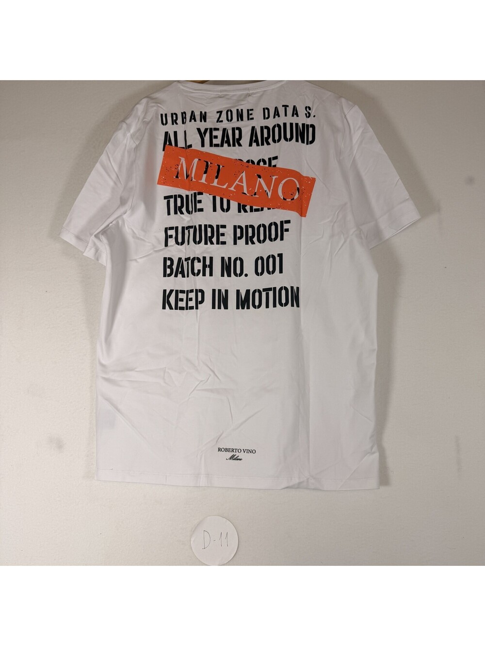 Roberto‎ Vino Milano Italy Men's White Graphic T-Shirt Size 3XL D-11